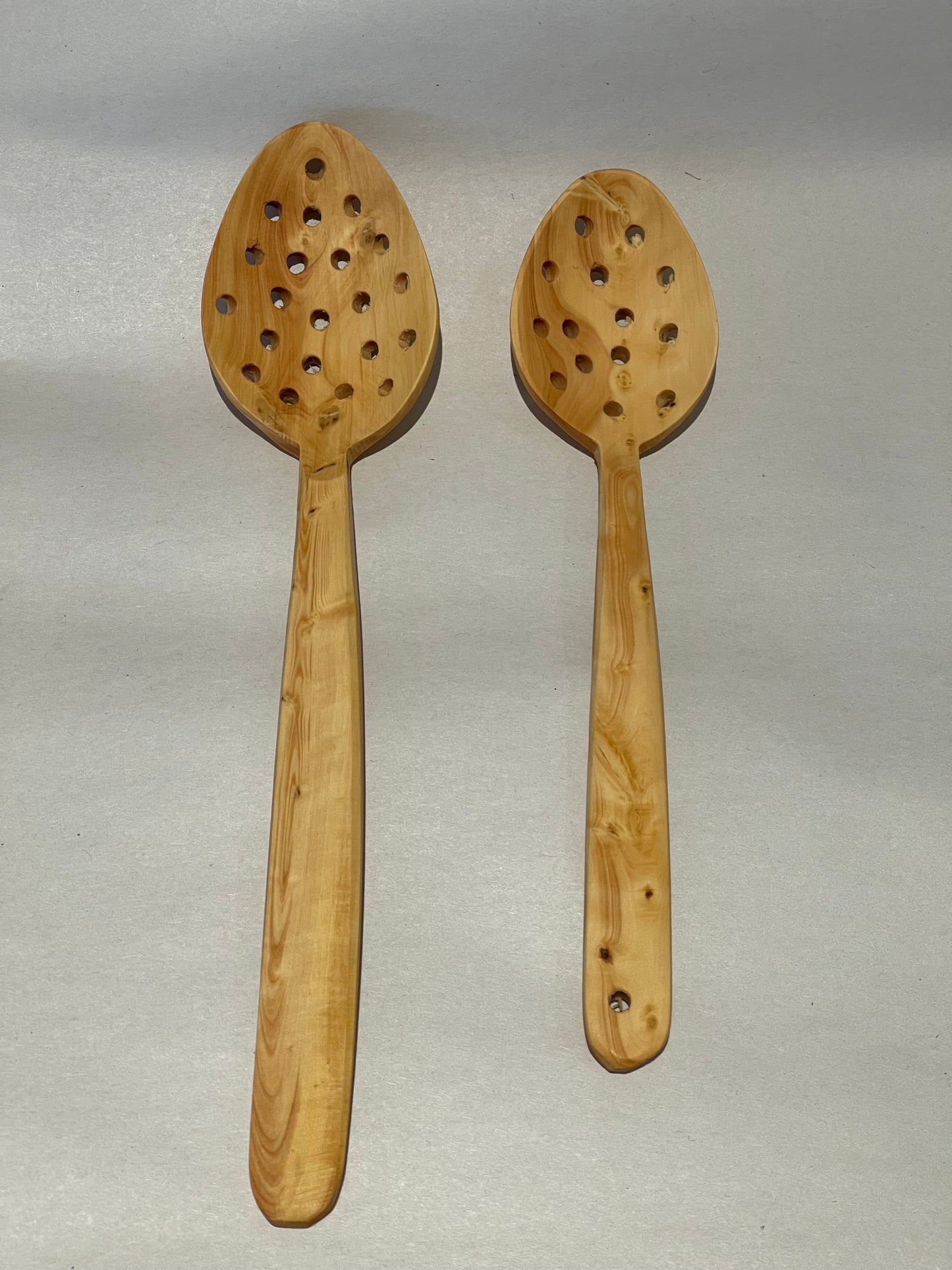 Slotted Hand Carved Wood Cooking Spoon